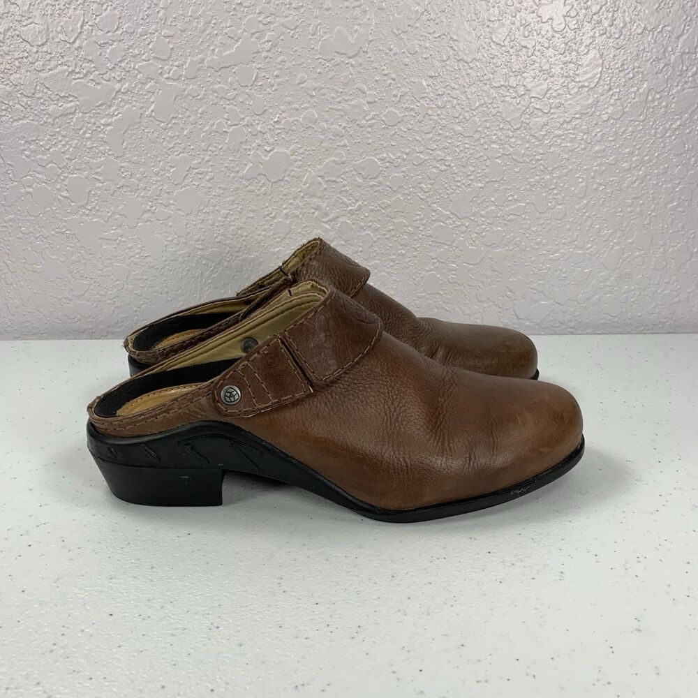 Ariat Sport Mule Women’s 6 Chocolate Brown Leather Slip On Shoes Slingback